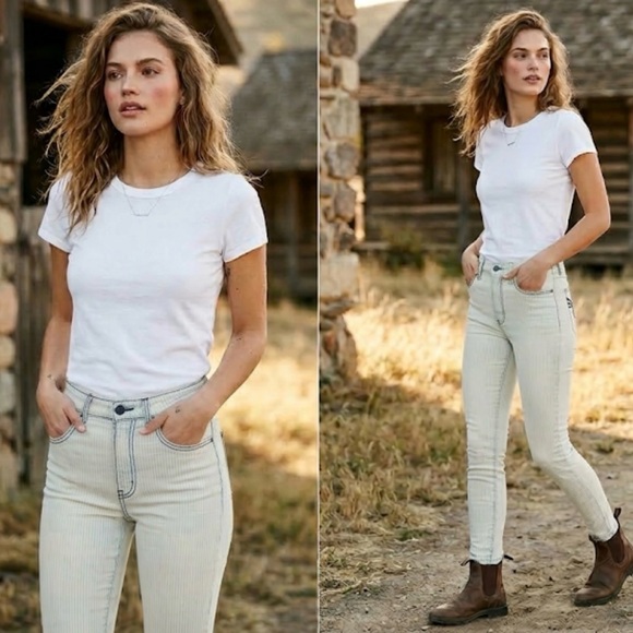 Abercrombie & Fitch Denim - Abercrombie & Fitch High Rise Super skinny Pinstripe Jean